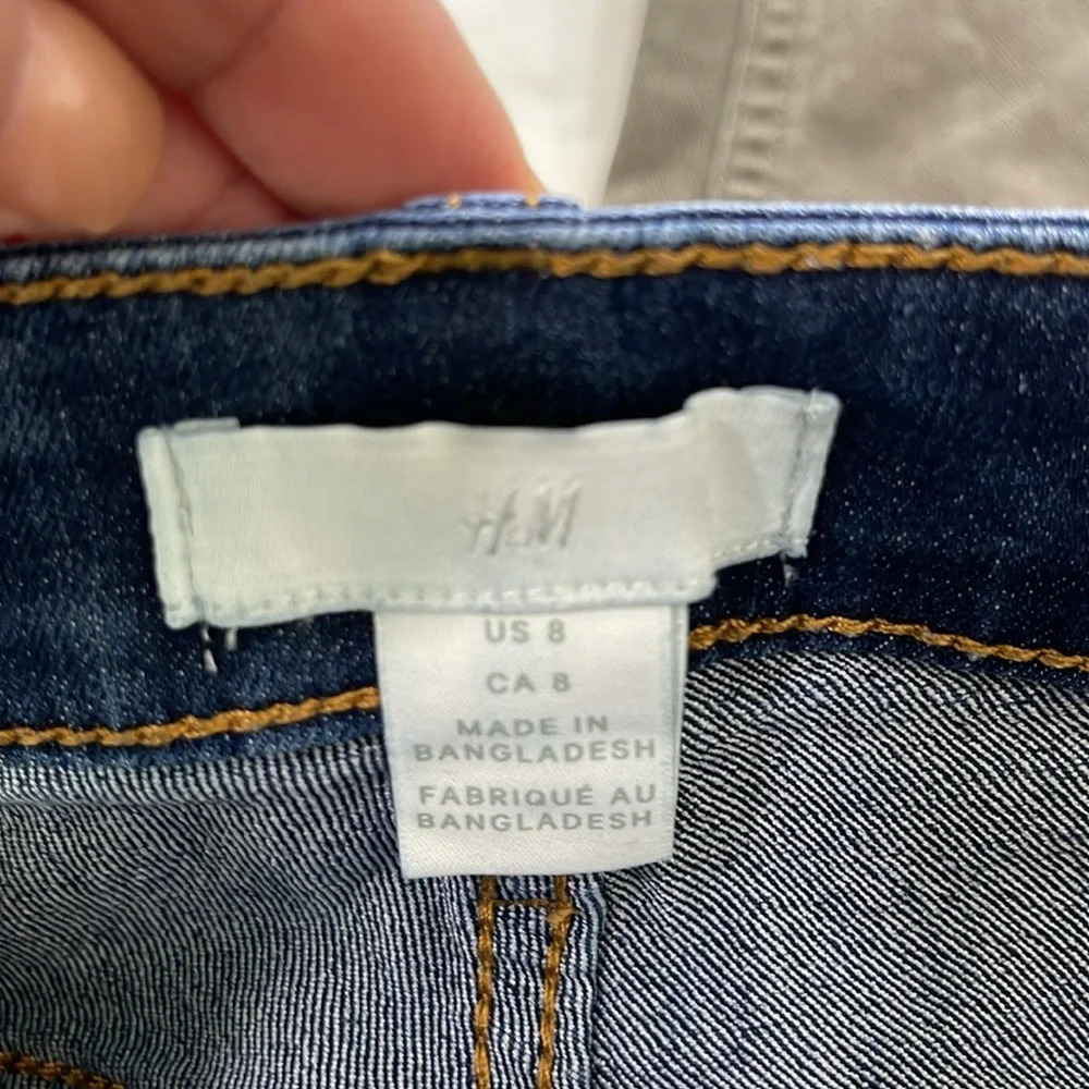 H&M skinny jeans pants size 8 blue and size 29 green (2 pair bundle) - Picture 16 of 16